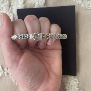 Lagos sterling silver 18k gold gemstone bracelet
